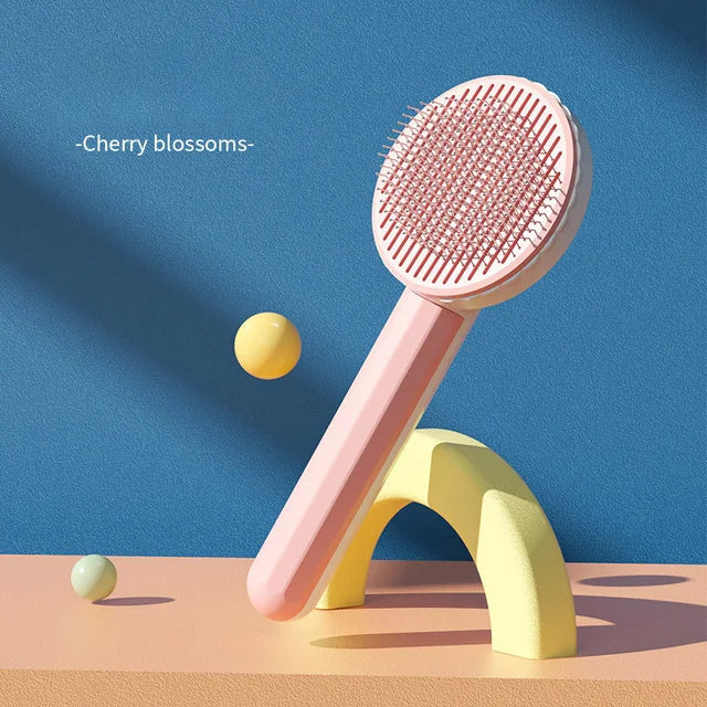 One-Click Cat Hair Removal Brush – Grooming Tool for Cats & Dogs