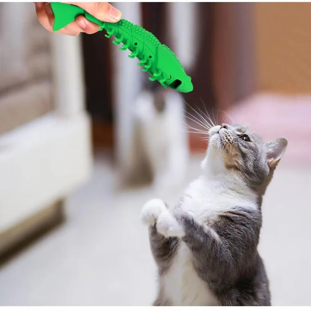 Catnip Chew Toy – Shrimp Shape for Teeth Cleaning & Play