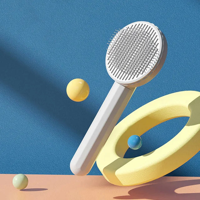 One-Click Cat Hair Removal Brush – Grooming Tool for Cats & Dogs