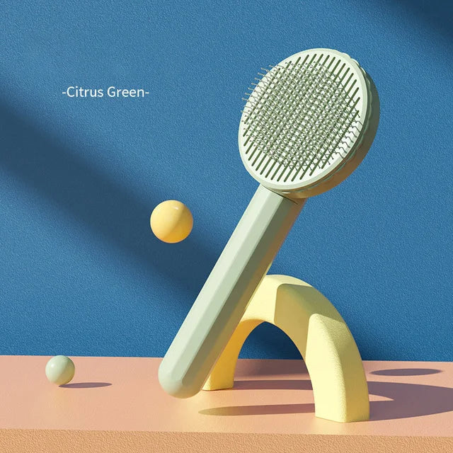 One-Click Cat Hair Removal Brush – Grooming Tool for Cats & Dogs