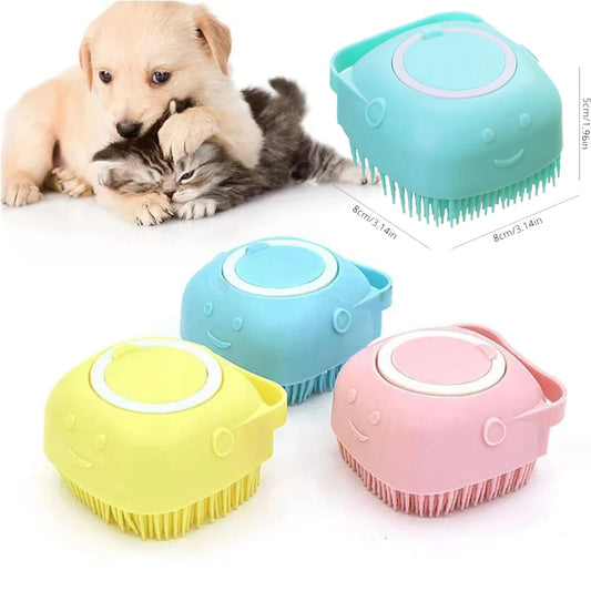 Pet Bathing Soft Silicone Comb – Dog & Cat Grooming Brush and Massager